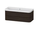 Duravit Happy D.2 Plus Möbelwaschtisch HP4349N69690000 117,5x49cm, 2 Schubkästen, ohne Hahnloch, nussbaum gebürstet