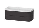 Duravit Happy D.2 Plus Möbelwaschtisch HP4349N80800000 117,5x49cm, 2 Schubkästen, ohne Hahnloch, graphit supermatt