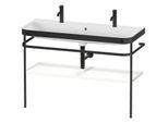Duravit Happy D.2 Plus Möbelwaschtisch-Kombination HP4759O36360000 117,5x49cm, mit 1 Hahnloch, Metallkonsole, weiß seidenmatt