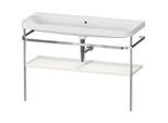 Duravit Happy D.2 Plus Möbelwaschtisch-Kombination HP4839N39390000 117,5x49cm, mit Metallkonsole, ohne Hahnloch, nordic weiß seidenmatt
