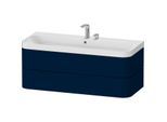 Duravit Happy D.2 Plus Möbelwaschtisch HP4349E98980000 117,5x49cm, 2 Schubkästen, 2 Hahnlöcher, nachtblau seidenmatt