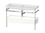 Duravit Happy D.2 Plus Möbelwaschtisch-Kombination HP4844N36360000 117,5x49cm, mit Metallkonsole, ohne Hahnloch, weiß seidenmatt