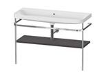 Duravit Happy D.2 Plus Möbelwaschtisch-Kombination HP4839N80800000 117,5x49cm, mit Metallkonsole, ohne Hahnloch, graphit supermatt
