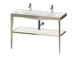 Duravit XViu Möbelwaschtisch-Kombination XV4718OB185 120 x 48 cm, mit Metallkonsole, champagner matt, weiß hochglanz