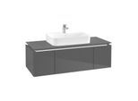 Villeroy & Boch Legato Waschtischunterschrank B757L0FP 120x38x50cm, mit LED-Beleuchtung, Glossy Grey