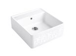 Villeroy und Boch Spülstein Einzelbecken 632061KT Ablaufgarnitur, Handbetätigung, Befestigungssatz, White Pearl
