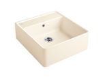 Villeroy und Boch Spülstein Einzelbecken 632061KR Ablaufgarnitur, Handbetätigung, Befestigungssatz, Crema
