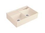 Villeroy und Boch Spülstein Doppelbecken 632391FU Ablaufgarnitur, Handbetätigung, Resteschale, Ivory