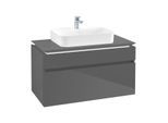 Villeroy & Boch Legato Waschtischunterschrank B756L0FP 100x55x50cm, mit LED-Beleuchtung, Glossy Grey