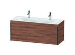 Duravit XViu Waschtisch-Unterschrank XV4613OB279C 120x48cm, 1 Auszug, schwarz matt, Rahmen C, nussbaum natur