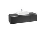 Villeroy & Boch Legato Waschtischunterschrank B759L0PD 140x38x50cm, mit LED-Beleuchtung, Black Matt Lacquer