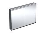 Geberit One Spiegelschrank 505805007 120 x 90 x 15 cm, schwarz matt/Aluminium pulverbeschichtet, mit ComfortLight, 2 Türen