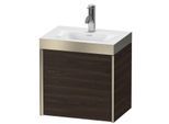 Duravit XViu Waschtisch-Unterschrank XV4631OB169P 45x33,3cm, 1 Tür, rechts, 1 Hahnloch, champagner matt, Rahmen P, nussbaum gebürstet