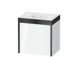 Duravit XViu Waschtisch-Unterschrank XV4631NB285P 45x33,3cm, 1 Tür, rechts, ohne Hahnloch, schwarz matt, Rahmen P, weiß hochglanz