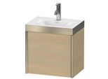 Duravit XViu Waschtisch-Unterschrank XV4631OB171P 45x33,3cm, 1 Tür, rechts, 1 Hahnloch, champagner matt, Rahmen P, mediterrane eiche