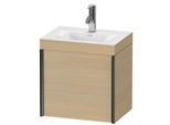 Duravit XViu Waschtisch-Unterschrank XV4631OB271C 45x33,3cm, 1 Tür, rechts, 1 Hahnloch, schwarz matt, Rahmen C, mediterrane eiche
