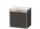 Duravit XViu Waschtisch-Unterschrank XV4631NB180P 45x33,3cm, 1 Tür, rechts, ohne Hahnloch, champagner matt, Rahmen P, graphit supermatt