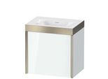 Duravit XViu Waschtisch-Unterschrank XV4631NB185P 45x33,3cm, 1 Tür, rechts, ohne Hahnloch, champagner matt, Rahmen P, weiß hochglanz