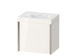 Duravit XViu Waschtisch-Unterschrank XV4631NB122C 45x33,3cm, 1 Tür, rechts, ohne Hahnloch, champagner matt, Rahmen C, weiß hochglanz