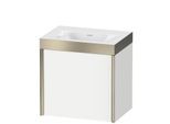 Duravit XViu Waschtisch-Unterschrank XV4630OB122P 45x33,3cm, 1 Tür, links, 1 Hahnloch, champagner matt, Rahmen P, weiß hochglanz