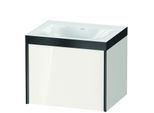 Duravit XViu Waschtisch-Unterschrank XV4609NB222P 60x48cm, 1 Auszug, ohne Hahnloch, schwarz matt, Rahmen P, weiß hochglanz