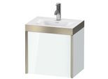 Duravit XViu Waschtisch-Unterschrank XV4630OB185P 45x33,3cm, 1 Tür, links, 1 Hahnloch, champagner matt, Rahmen P, weiß hochglanz