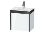 Duravit XViu Waschtisch-Unterschrank XV4631OB285P 45x33,3cm, 1 Tür, rechts, 1 Hahnloch, schwarz matt, Rahmen P, weiß hochglanz