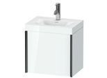 Duravit XViu Waschtisch-Unterschrank XV4630OB285C 45x33,3cm, 1 Tür, links, 1 Hahnloch, schwarz matt, Rahmen C, weiß hochglanz