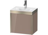 Duravit XViu Waschtisch-Unterschrank XV4630OB186P 45x33,3cm, 1 Tür, links, 1 Hahnloch, champagner matt, Rahmen P, cappucino hochglanz