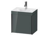 Duravit XViu Waschtisch-Unterschrank XV4631OB238C 45x33,3cm, 1 Tür, rechts, 1 Hahnloch, schwarz matt, Rahmen C, dolomiti grey hochglanz