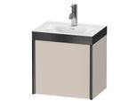 Duravit XViu Waschtisch-Unterschrank XV4631OB291P 45x33,3cm, 1 Tür, rechts, 1 Hahnloch, schwarz matt, Rahmen P, taupe matt