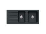 Villeroy & Boch Architectura Einbauspüle 338002S5 mit Ablaufgarnitur und Exzenterbetätigung, Ebony