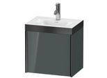 Duravit XViu Waschtisch-Unterschrank XV4630OB238P 45x33,3cm, 1 Tür, links, 1 Hahnloch, schwarz matt, Rahmen P, dolomiti grey hochglanz