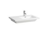 LAUFEN Living Square Waschtisch H8174390001091 75x48cm, ohne Hahnloch mit Überlauf, Ablage links