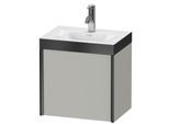 Duravit XViu Waschtisch-Unterschrank XV4630OB207P 45x33,3cm, 1 Tür, links, 1 Hahnloch, schwarz matt, Rahmen P, betongrau matt