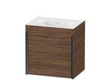 Duravit XViu Waschtisch-Unterschrank XV4630NB221C 45x33,3cm, 1 Tür, links, ohne Hahnloch, schwarz matt, Rahmen C, nussbaum dunkel