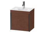 Duravit XViu Waschtisch-Unterschrank XV4631OB213C 45x33,3cm, 1 Tür, rechts, 1 Hahnloch, schwarz matt, Rahmen C, amerikanischer nussbaum