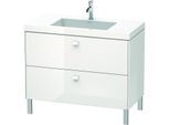 Duravit Brioso c-bonded Waschtisch mit Unterbau BR4702O2222, 100x48cm, Weiß Hochglanz, 1 Hahnloch