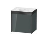 Duravit XViu Waschtisch-Unterschrank XV4630NB238P 45x33,3cm, 1 Tür, links, ohne Hahnloch, schwarz matt, Rahmen P, dolomiti grey hochglanz