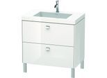 Duravit Brioso c-bonded Waschtisch mit Unterbau BR4701O1022, 80x48cm, Weiß Hochgl./Chrom, 1 Hahnl.