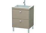 Duravit Brioso c-bonded Waschtisch mit Unterbau BR4700O1075, 60x48cm, Leinen/Chrom, 1 Hahnloch