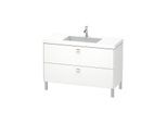 Duravit Brioso c-bonded Waschtisch mit Unterbau BR4703N1018, 120x48cm, Weiß Matt/Chrom, o. Hahnl.