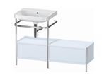 Duravit Happy D.2 Plus Möbelwaschtisch-Kombination HP4860N9797 120x49cm, mit Metallkonsole, ohne Hahnloch, lichtblau seidenmatt