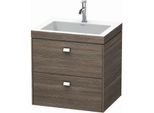 Duravit Brioso c-bonded Waschtisch mit Unterbau BR4605O1051, 60x48, Pine Terra/Chrom, 1 Hahnl.