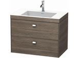 Duravit Brioso c-bonded Waschtisch mit Unterbau BR4606O1051 80x48, Pine Terra/Chrom, 1 Hanloch
