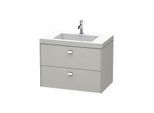 Duravit Brioso c-bonded Waschtisch mit Unterbau BR4606N1007, 80x48cm, Betongrau/Chrom, ohne Hahnl.