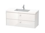 Duravit Brioso c-bonded Waschtisch mit Unterbau BR4608O2222, 120x48cm, Weiß Hochglanz, 1 Hahnloch