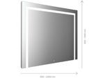 Emco Mi 220 LED-Lichtspiegel 104090009000100 900 x 900 mm, mit 3 Lichtausschnitten oben, rechts und links