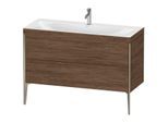 Duravit XViu Waschtisch-Unterschrank XV4712OB121C 120x48cm, 2 Schubkästen, 1 Hahnloch, champagner matt, Rahmen C, nussbaum dunkel