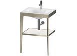 Duravit XViu Möbelwaschtisch-Kombination XV4714OB185 60 x48 cm, 1 Hahnloch, weiß hochglanz, mit Metallkonsole, champagner matt